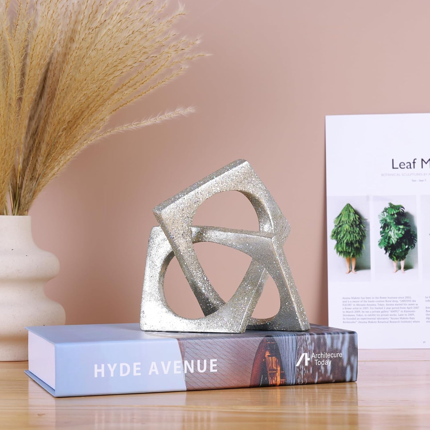DOVDOV Sequin Geometric Knot Figurine, Unique Home Decor, Modern Decorations for Shelves, Mantelpieces, Coffee Tables, TV Cabinets, Console Trinkets