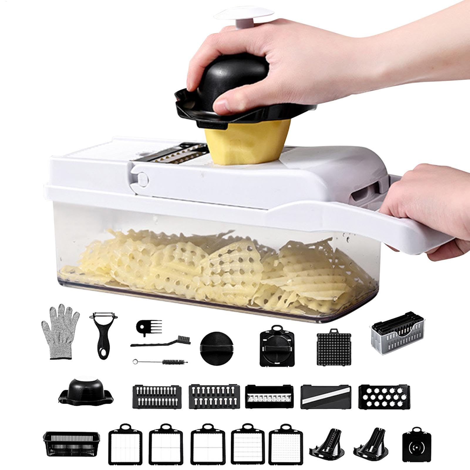 Tagliaverdure multifunzione, tagliaverdure da cucina - Tritatutto manuale