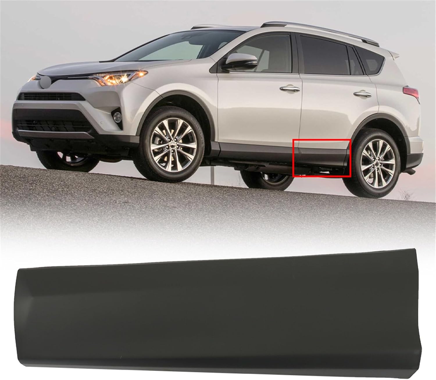 LABLT Rear Left Door Trim Molding Lower Driver Side Replacement for Rav4 2016 2017 2018 TO1504106 75078-0R040 75078-42020