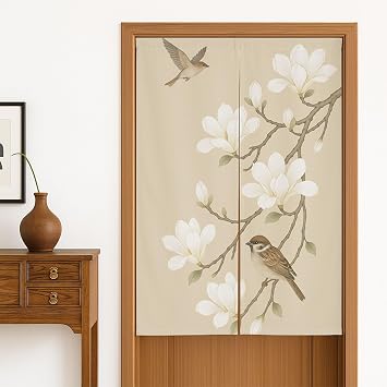 Japanese Door Curtain, Asian Noren Cotton Curtains, Japanese Doorway Curtain, Cotton Linen Door Curtain, 33.5"x 55" inch, Tapestry for Kitchen Bistro Partition Shading Home Decorative