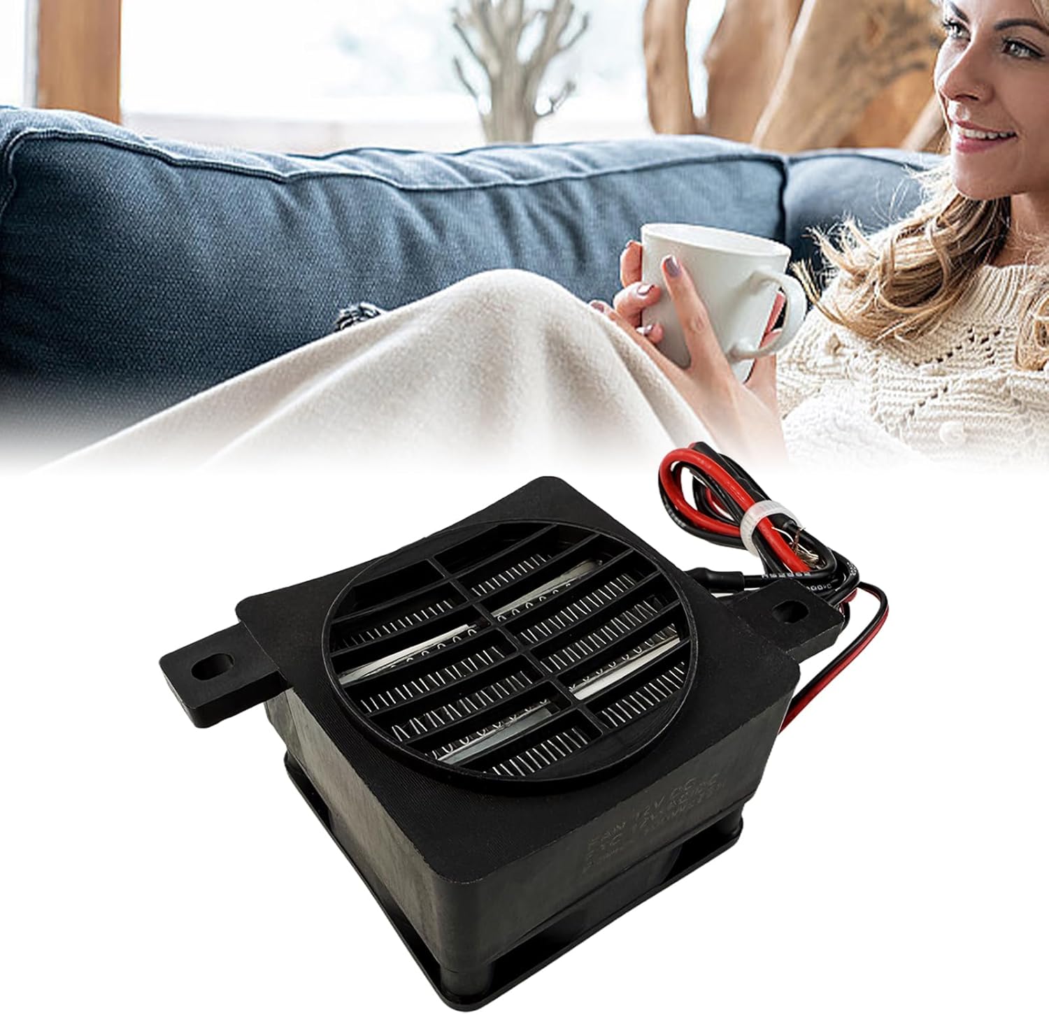 PTC Car Fan Air Heater, 12V 100W Constant Temperature Heaters with Ceramics Fast Heating, Air Dehumidification Fan Heater for Small Room Space Heater Air Conditioning Appliances