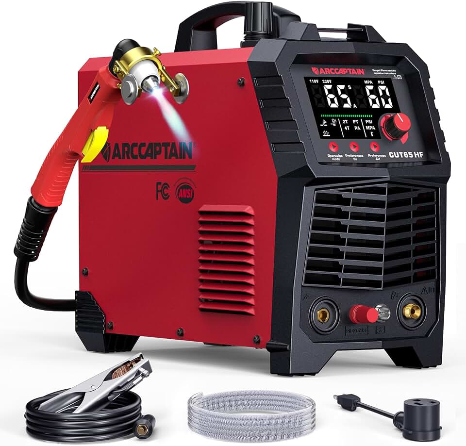 ARCCAPTAIN 65A Plasma Cutter Machine, Non-Touch Pilot Arc, 3-in-1 Cut Modes
