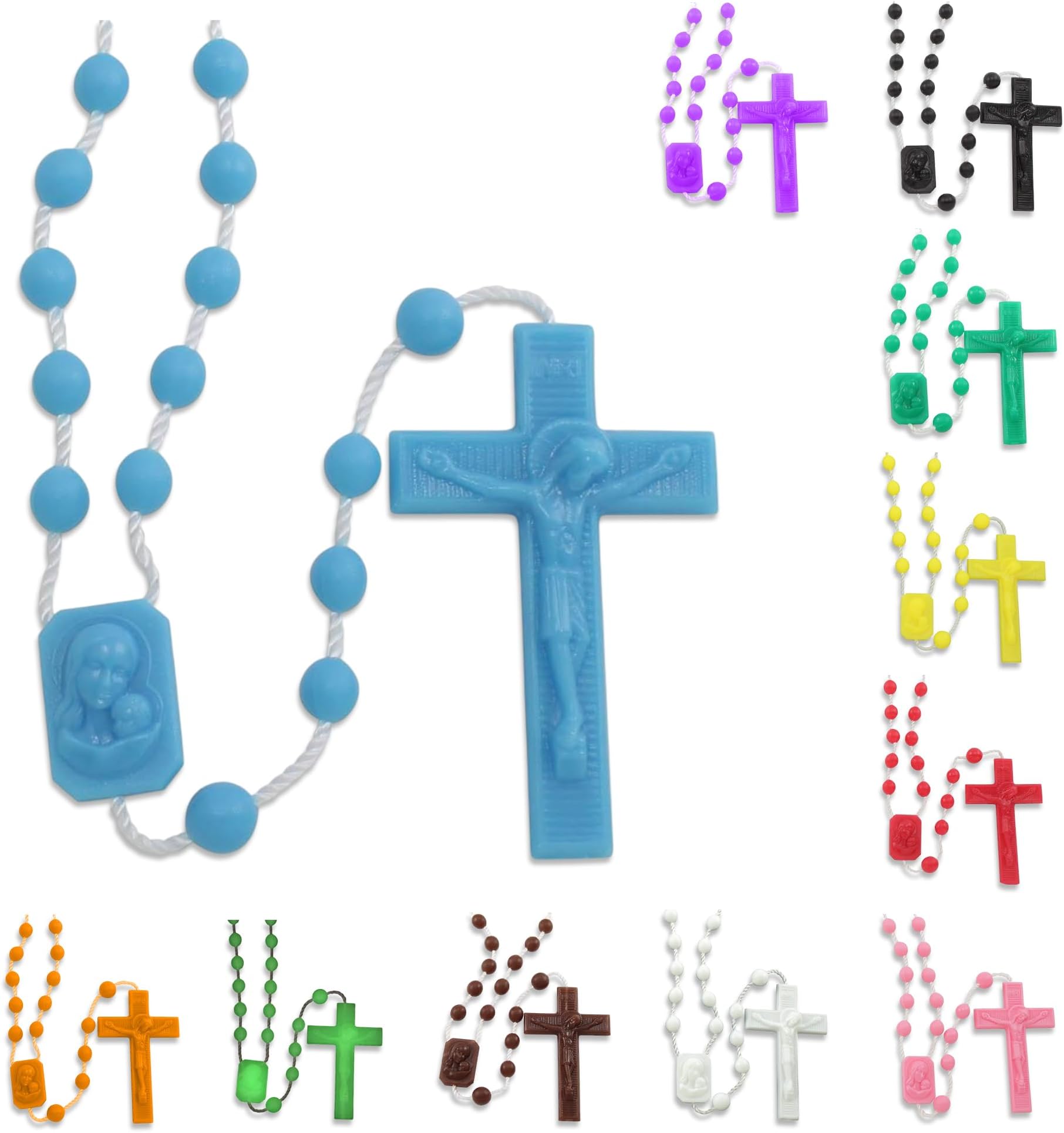 Plastic Rosary Beads, 25 per bag, Plastic
