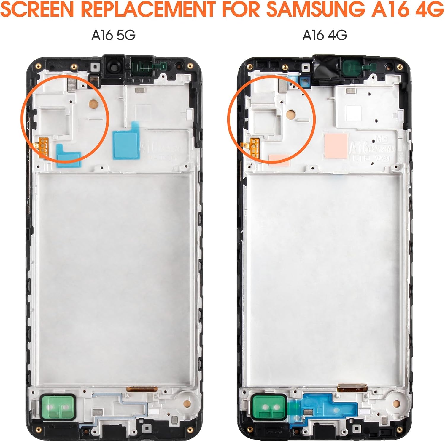 INCELL for Samsung Galaxy A16 4G Screen Replacement for Samsung A16 4G LCD Display SM-A165F, SM-A165F/DS, SM-A165M, SM-A165M/DS LCD Digitizer Screen Touch Assembly with Frame（Not for 5G