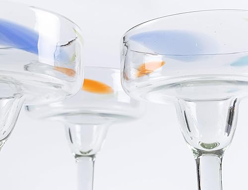 Miniatura 6 de Handmade con Amor Juego de 2 vasos de Margarita mexicana soplados a mano de 16 onzas  Puntos de confeti  Vajilla MEXICANA