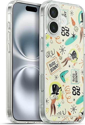 Miniatura 286 de Head Case Designs Funda de gel suave con licencia oficial de Looney Tunes Retro Bugs Bunny compatible con Apple iPhone 11 Pro Max Retro,Blanco y