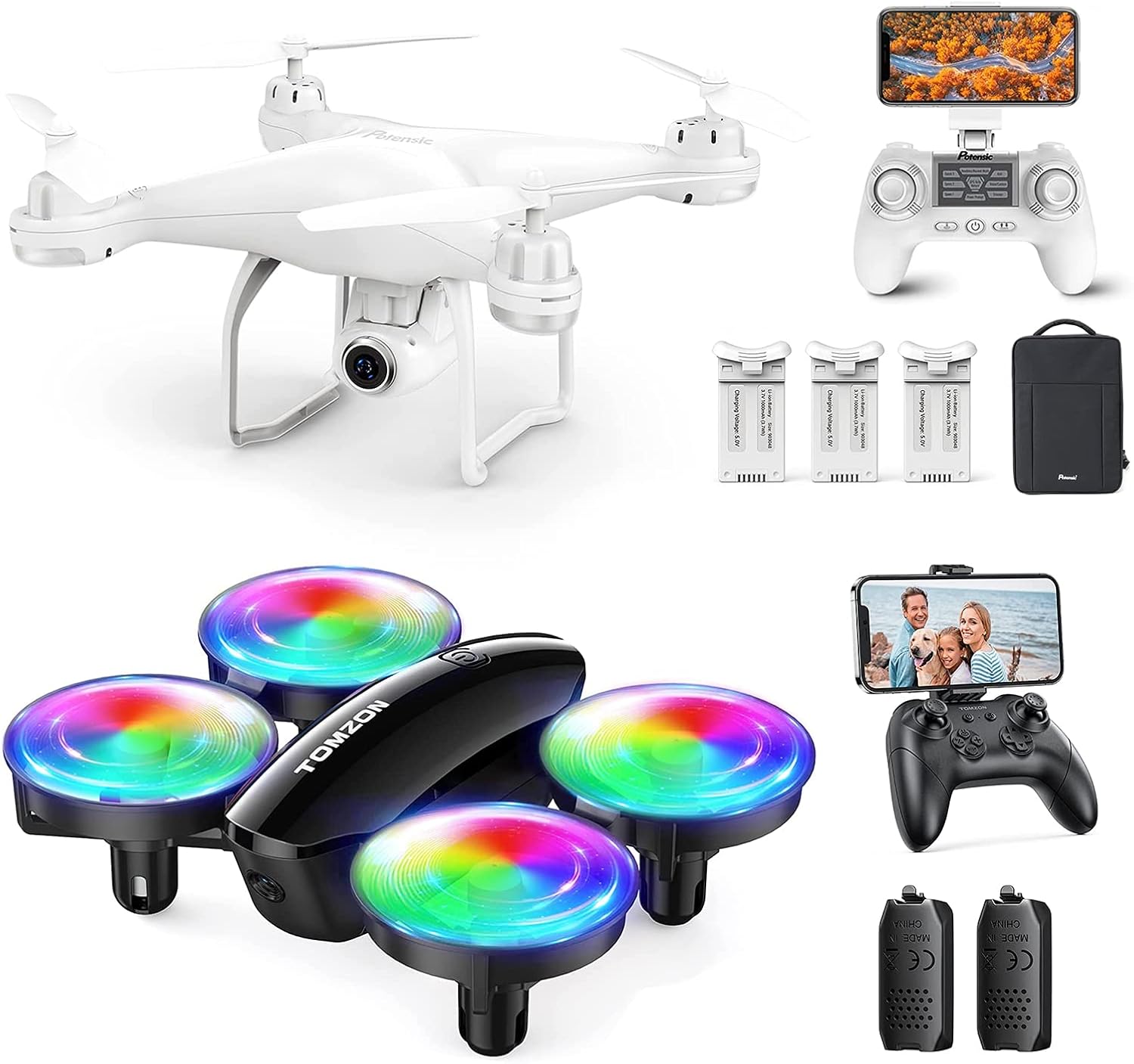 Tomzon A23W LED Mini Drone for Kids with 1080P Camera