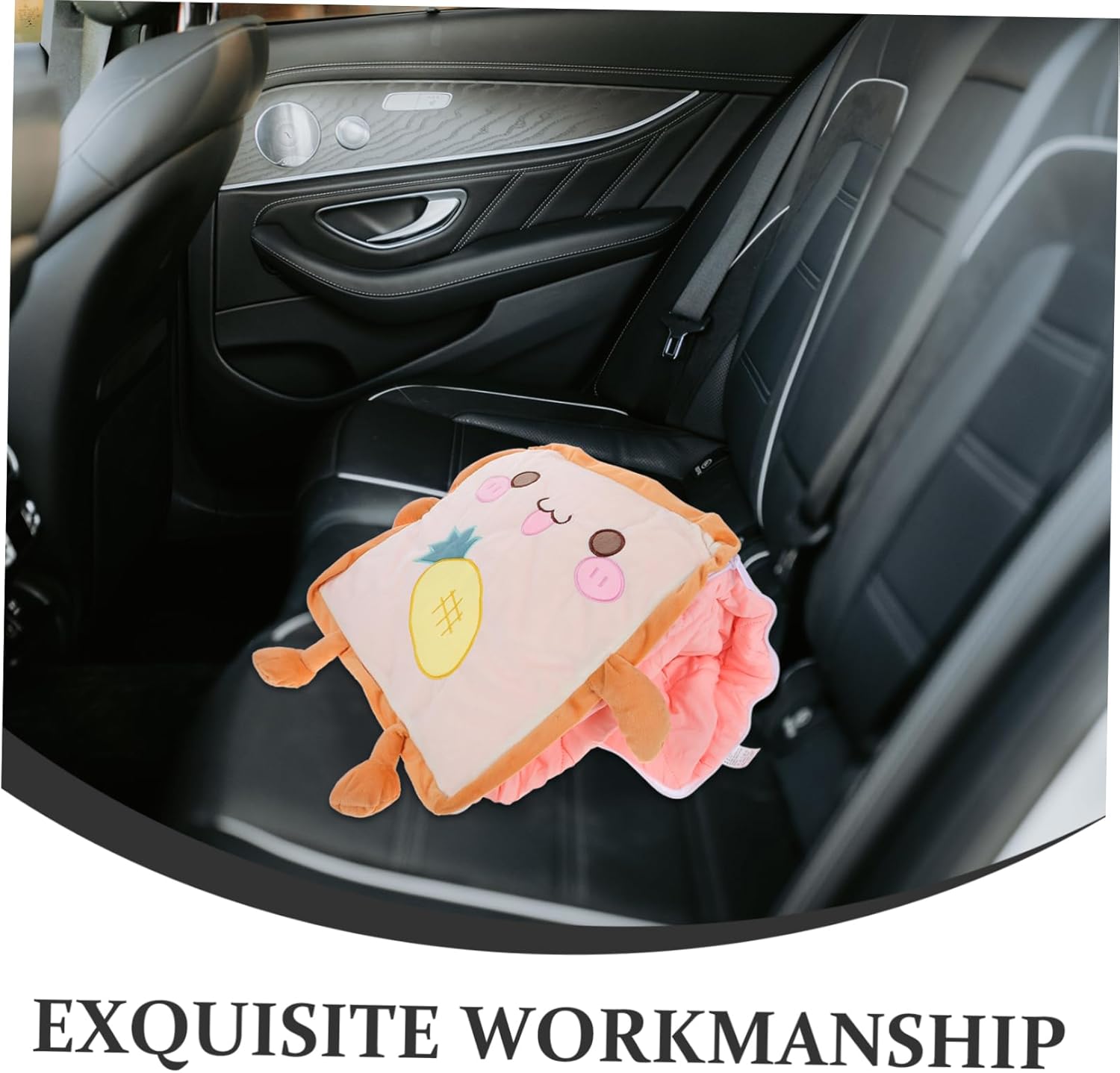 Toast Bread Plush Pillow with Blanket Dual Sided Lumbar Support Pillow Nap Cushion for Comfort Portable Stuffed for Home Decor Office Use Pillow Blanket