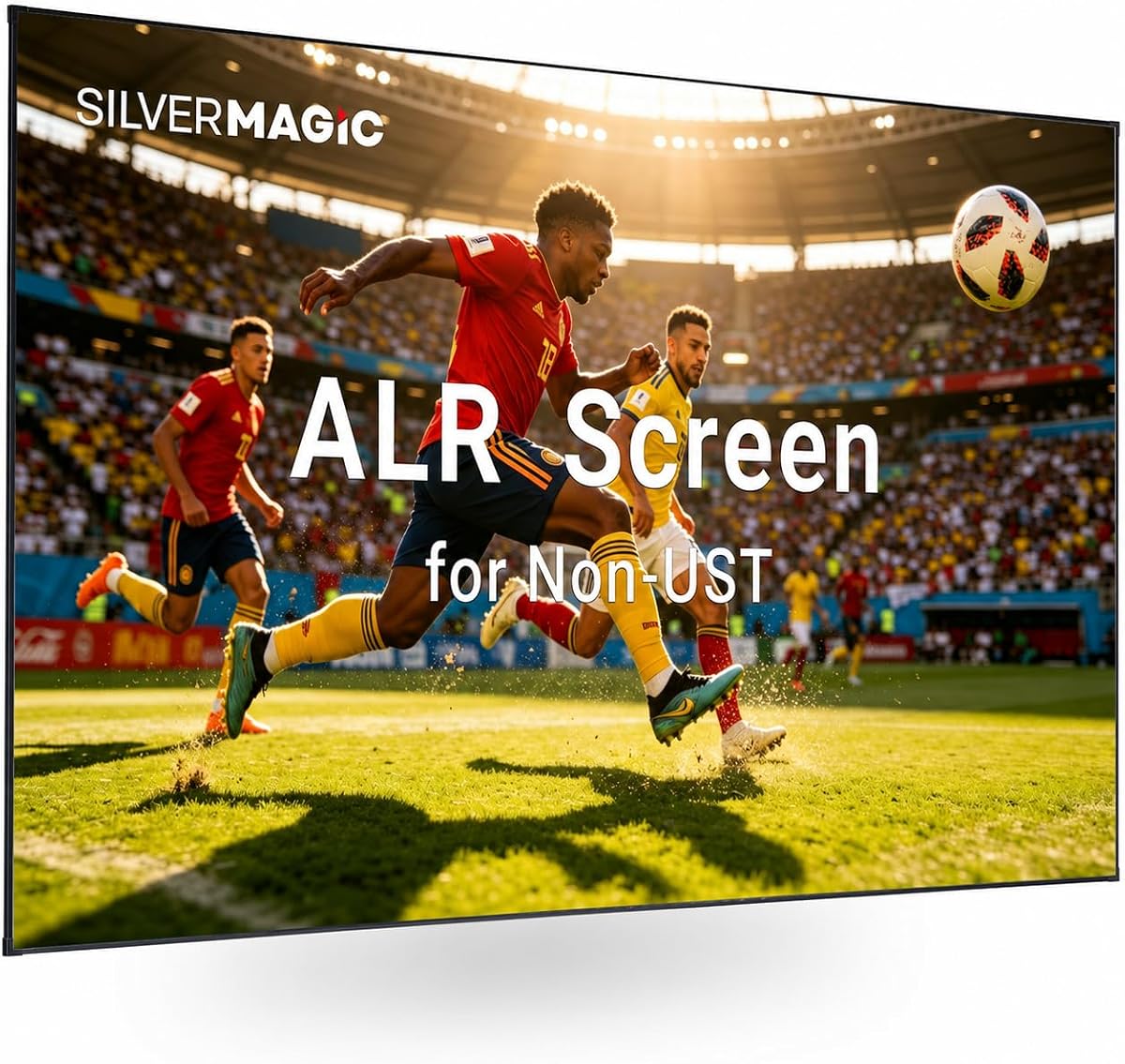 ALR Projector Screen for Standard Throw (Non-UST) with Fixed Frame by SilverMagic - Indoor Wall-Mounted Gray Screen for Home Theater/Living Room/Patio/Office/Classroom - 120 inch 16:9