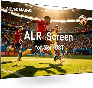 ALR Projector Screen for Standard Throw (Non-UST) with Fixed Frame by SilverMagic - 120 inch 16:9 Gray Indoor Wall-Mounted Screen