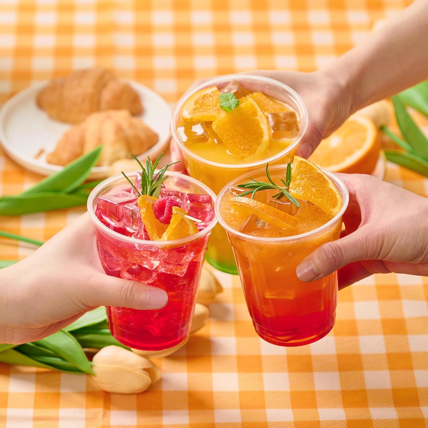 JOLLY CHEF 390 Pack 16 oz Clear Plastic Cups,Disposable Cups Drinking Cups for Ice Coffee,Milkshake, Cold Drinks