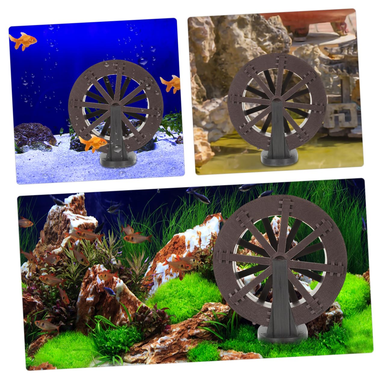 ULDIGI Waterwheel Water Fountain Nozzle Pond Replacement Scene Layout Wheel for DIY Fountain with Vintage Style