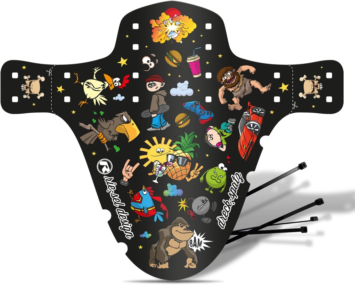 Riesel Design® - "Dreck:Sparrow mudguard children's bicycle/front splash guard for children's bicycle or mountain bike/mudguard 18-29 inches for boys and girls - stickerbomb