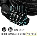 Summer Trails Braided Steel Cable Lock, Black, 4-Digit Combination | Universal Lock for Bike, Bicycle, Helmet & Luggage gallery image