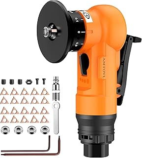 AMTOVL Pneumatic Chamfering Tool - Mini Air Chamfer Tool with 10 C-Angle & 10 R-Angle Blades, 45° 30000 RPM Chamfering Tool for Metal and Wood with 1/4" Air Inlet