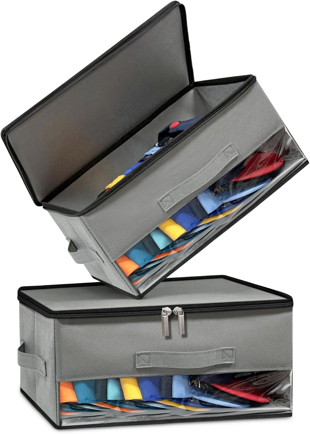 2 PCS Stackable Hat Storage for Baseball Caps, Hat Organizer Box for Closet