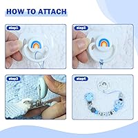 Vista 5 de SCOM Juego de Accesorios para Muñeca Bebé Reborn - Chupetes Magnéticos Arcoíris y Biberones para Muñeca Bebé Removibles Reutilizables con Clips