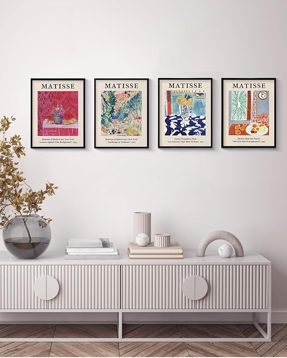 HUARCEY Metal Framed Canvas Wall Hanging Decor Still Life