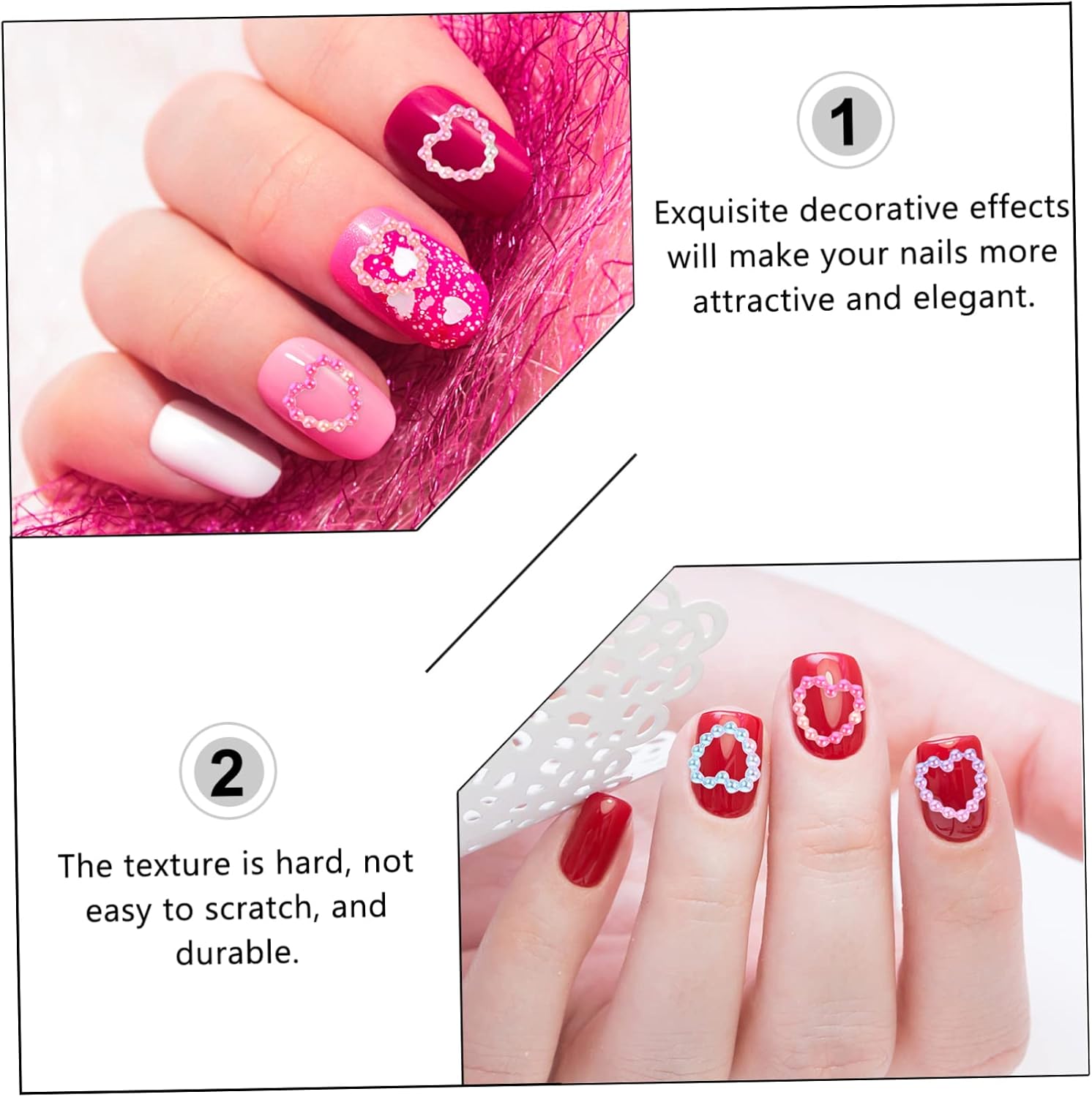 1Bag Delicate Pearl Nail Art Studs for DIY Manicure Decorations of Unique Gradient Charms Lightweight Safe for Natural Nails Great