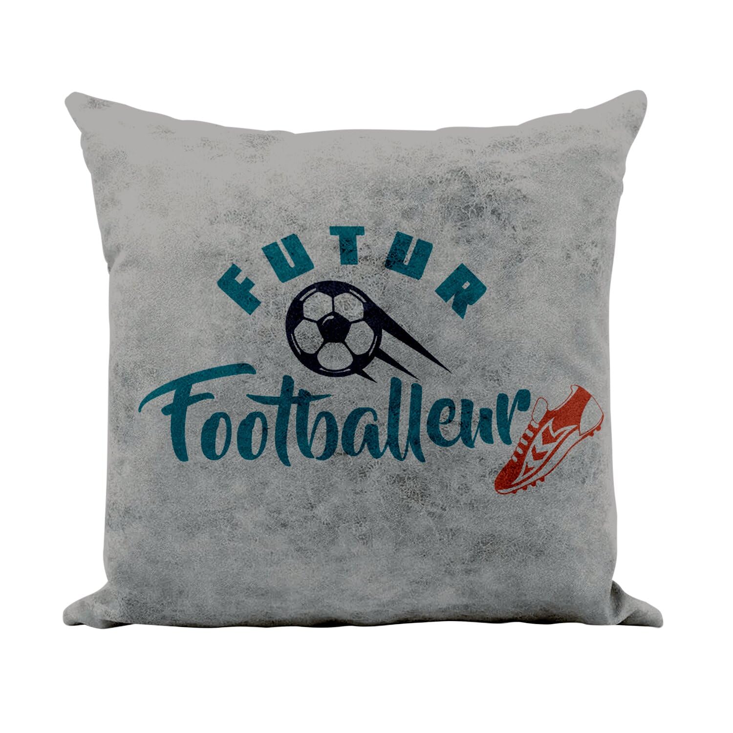 Coussin gris theme football 40 x 40 cm : une idee cadeau originale pour anniversaire garçon