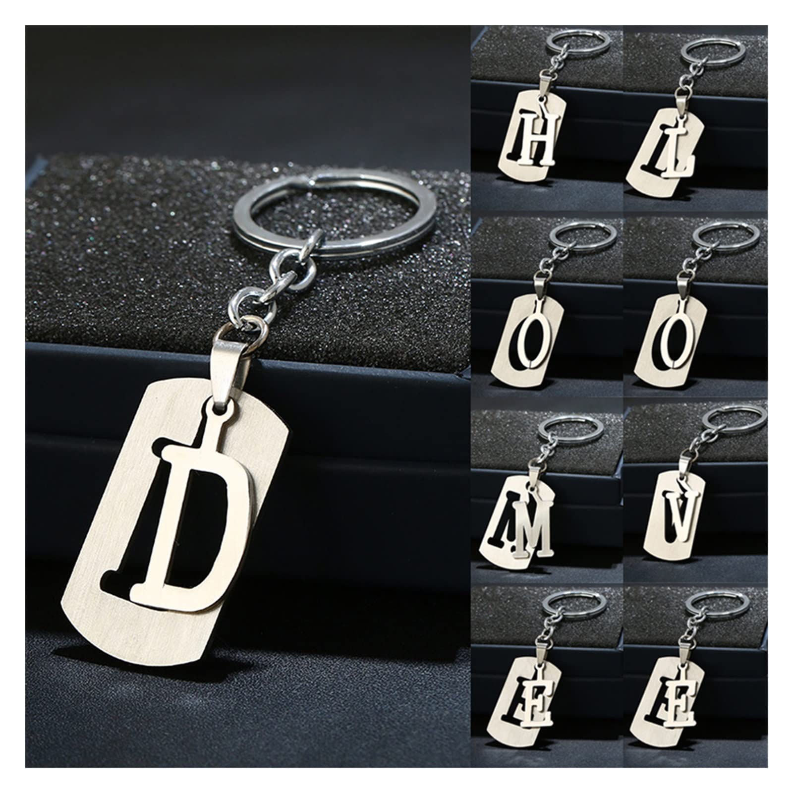 Porte-clés Personnalisable Avec Pendentif Lettre - Message Motivant "Fais De Ta Vie Un Rêve" - En Acier Inoxydable - Cadeau Inspiration Femme