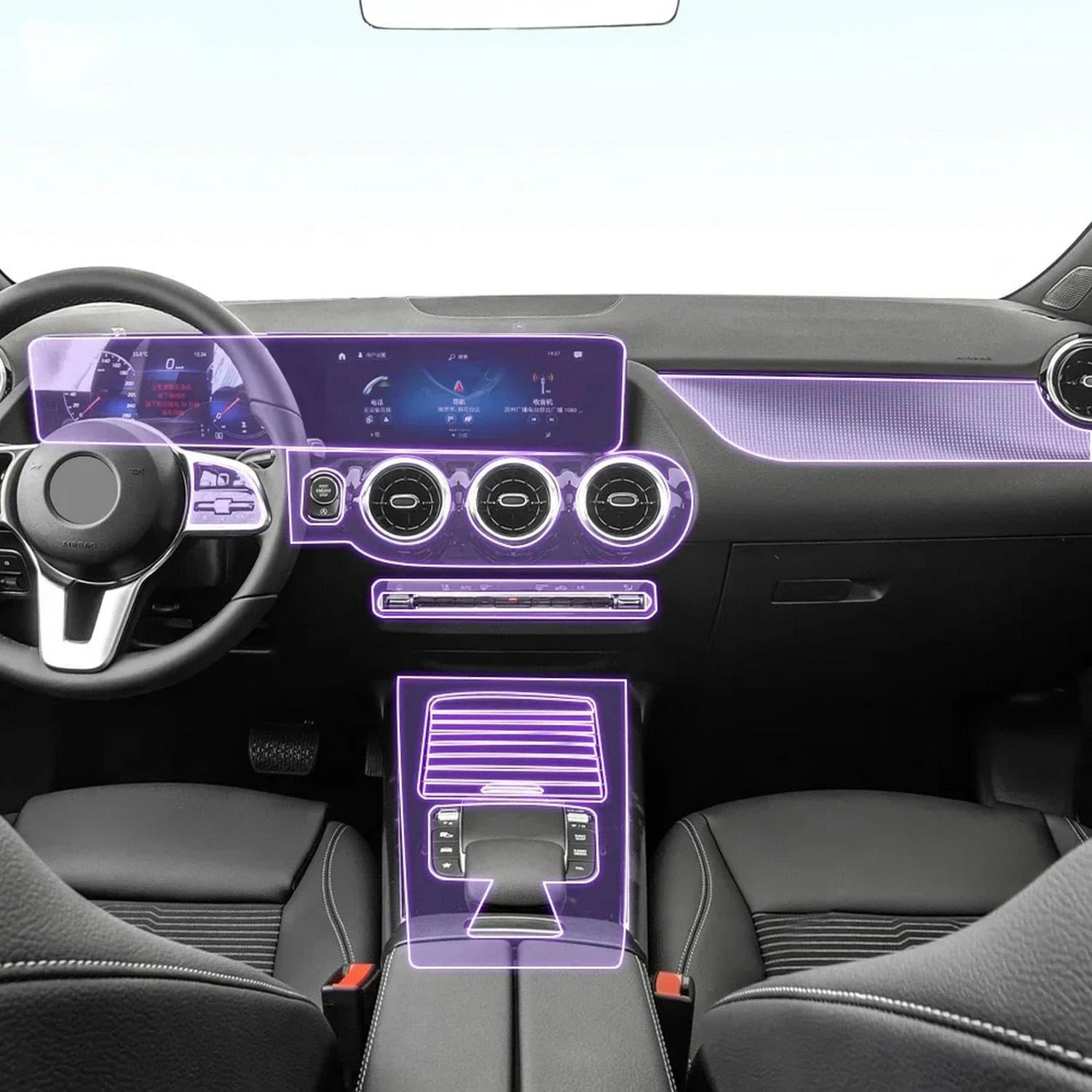 Film protection TPU console Mercedes Classe B protège écran contre poussière