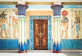 AOFOTO 10x7ft Ancient Egyptian Mural Backdrop Photography Old Fresco History Civilization Background Egypt Royal Temple Holy Palace Stone Gate Pillars Wall Painting Photo Shoot Studio Props Vinyl