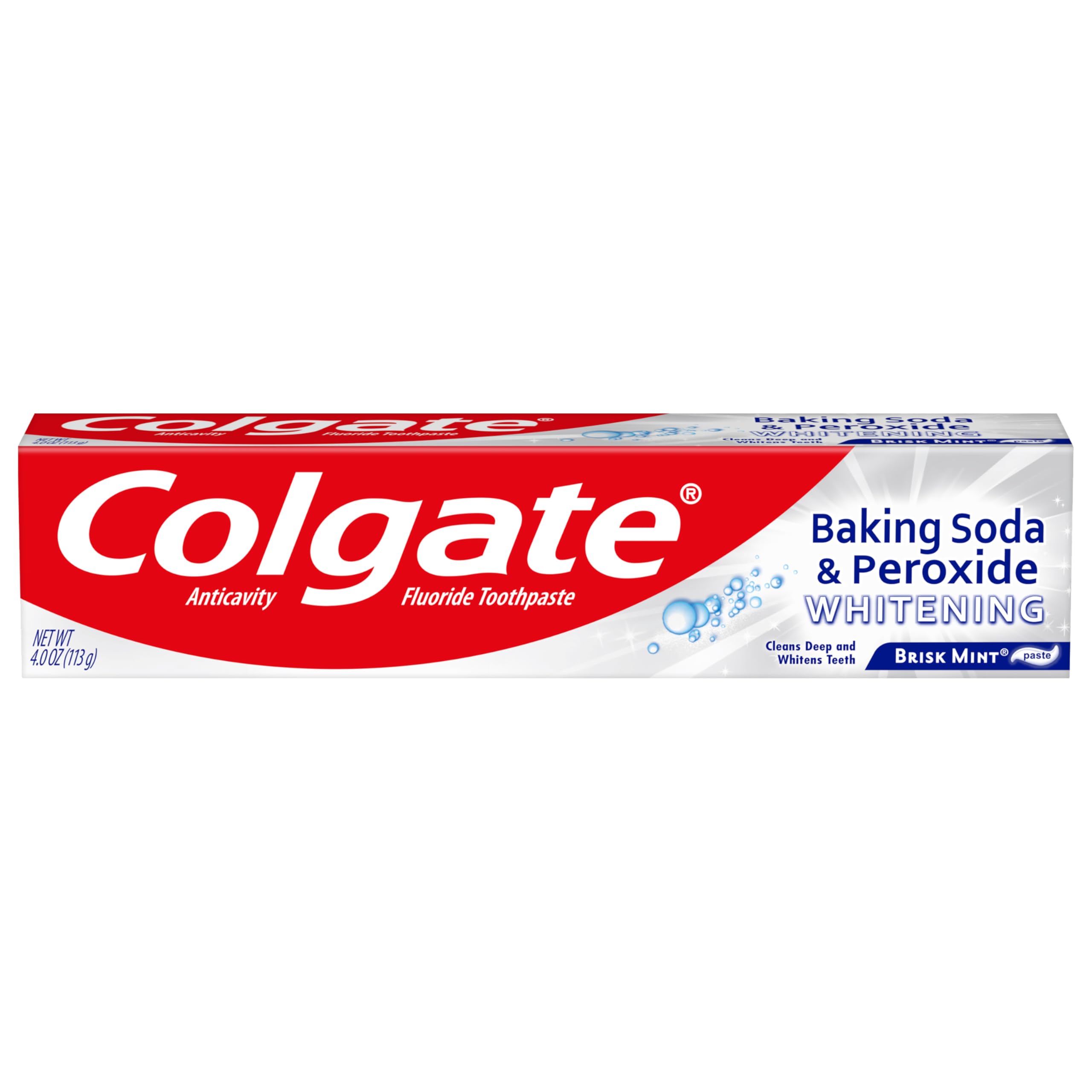 Colgate Baking Soda and Peroxide Whitening Bubbles Toothpaste, Brisk Mint, 4 Ounce
