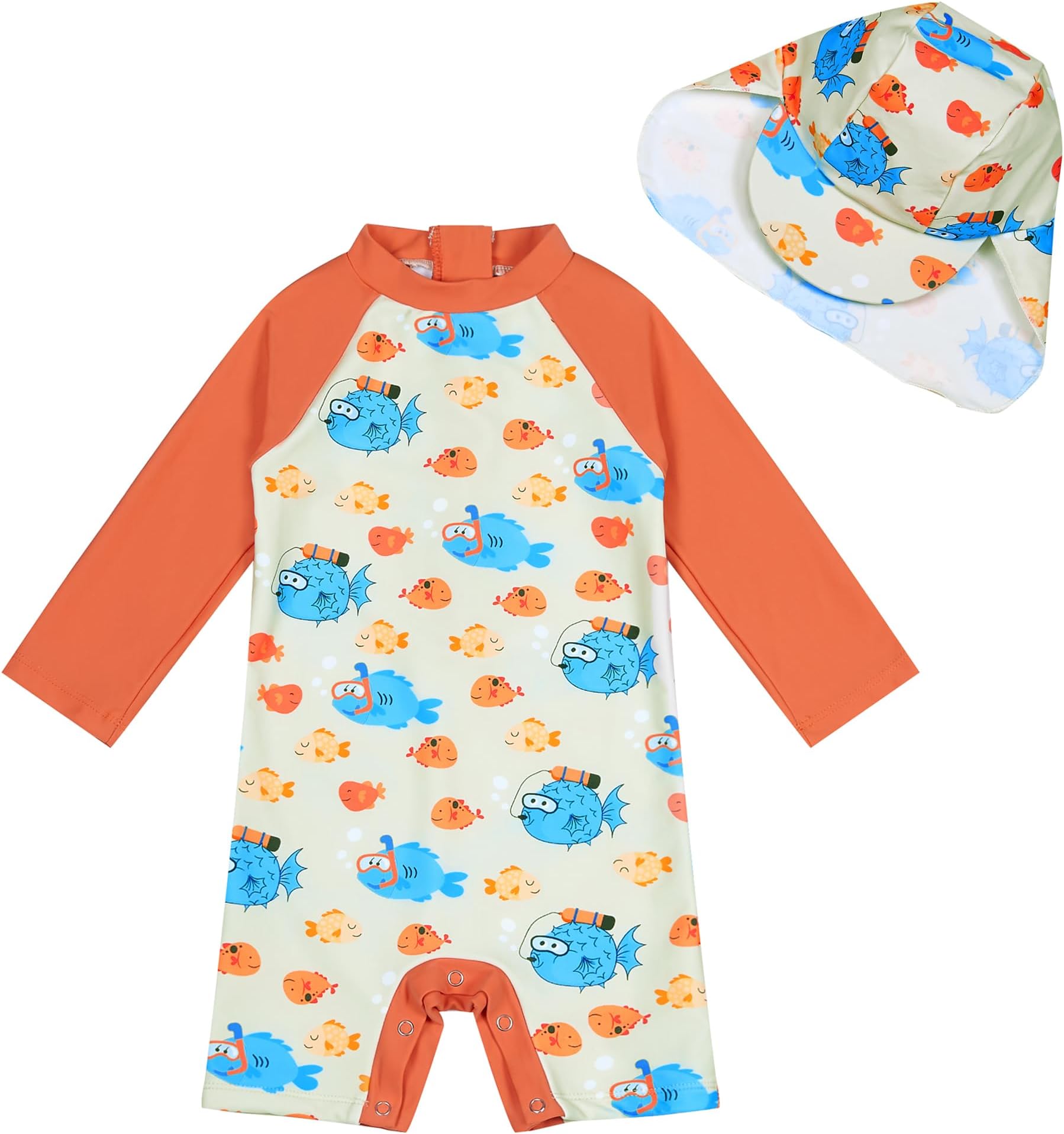 upandfastBaby/Toddler Girls Sunsuit Swimsuit with Snap Bottom UPF 50+ Infant One Piece Rashguard Swimwear