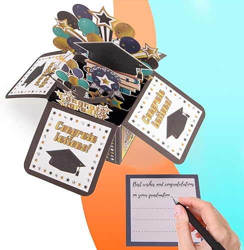 Miniatura 4 de Tarjeta desplegable de graduación 2023, tarjeta de felicitación de graduación 3D con sobres, tarjeta de felicitación de graduación regalo para