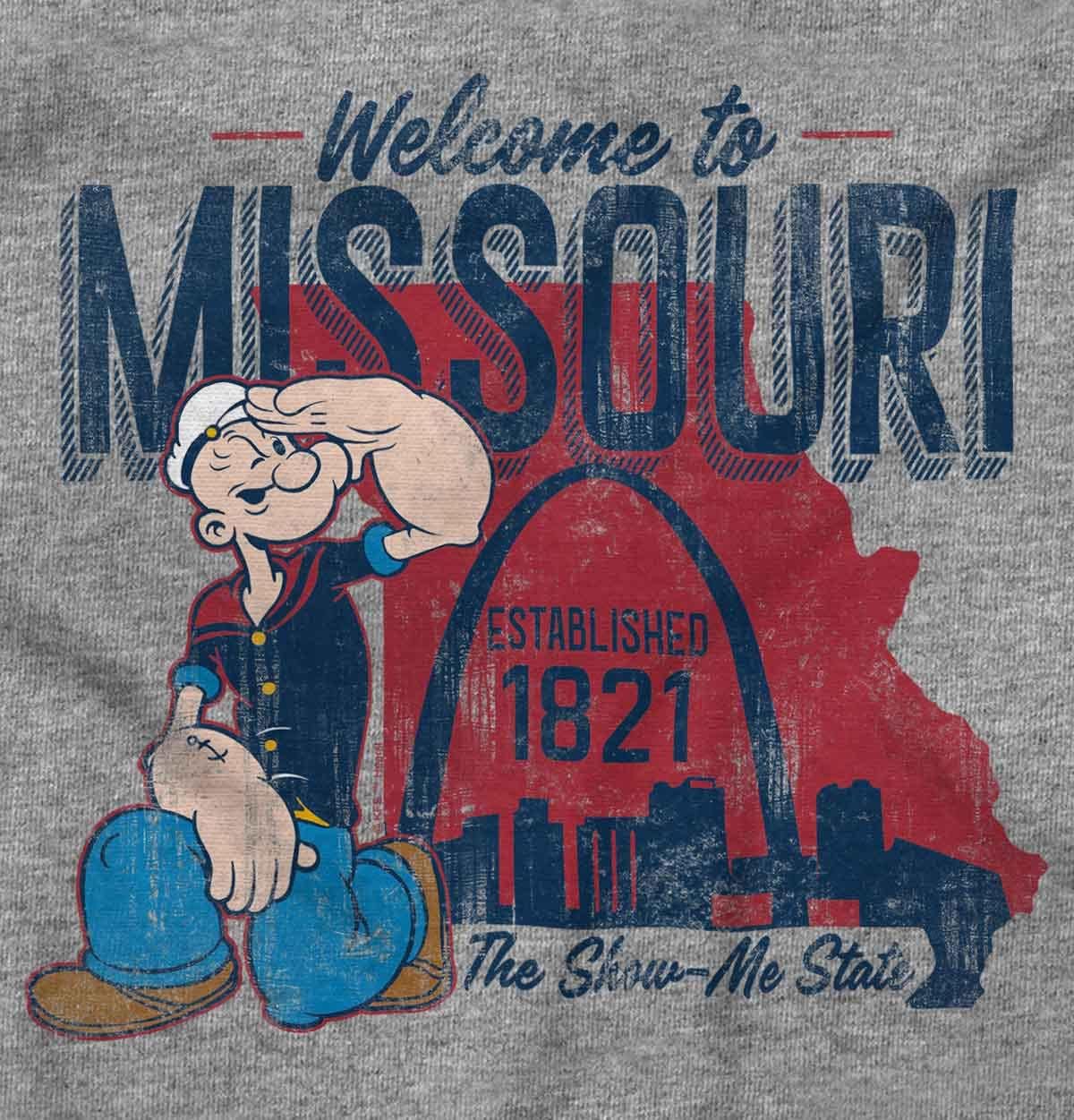 Brisco Brands Popeye Cartoon American States Hoodie Sweatshirt Women Men