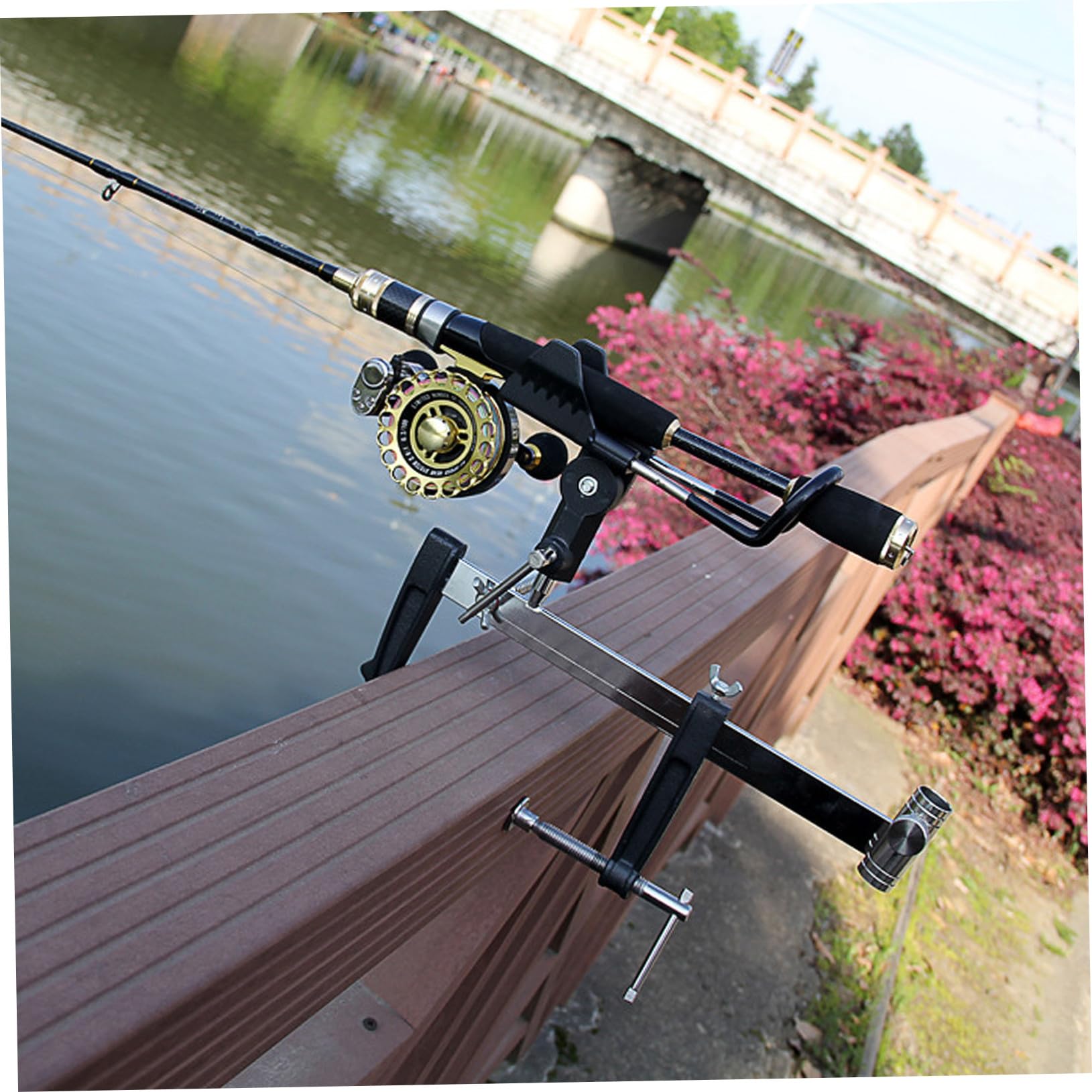 Abaodam Support Protège Les Bâtons Bâtons de Pêche en Métal Multifonction pour Angle Réglable 1pc Robuste et Pratique pour Pêche en Mer la Main