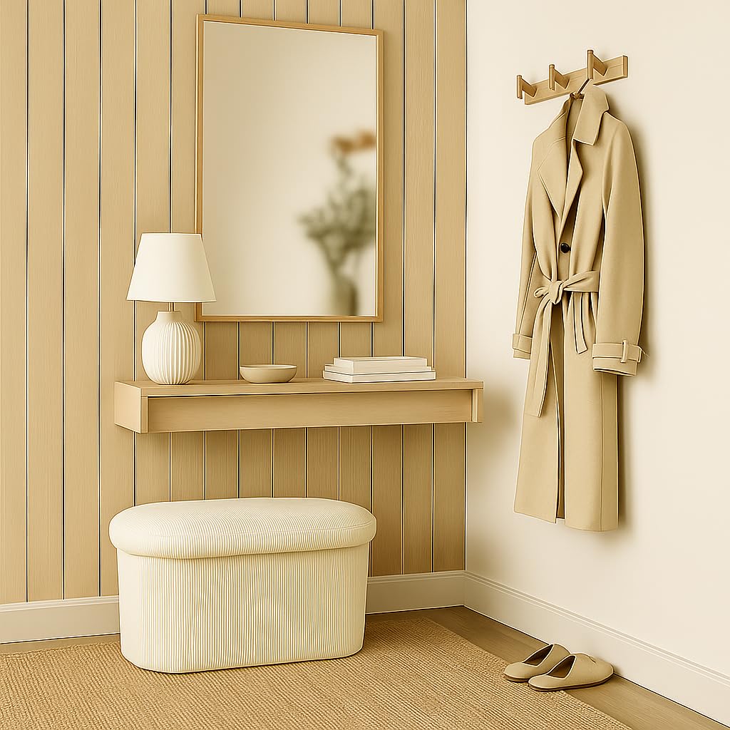 Puff Almacenaje Pana - Baul Almacenaje Dormitorio, Banco Zapatero con Asiento, Taburete Tocador, Puff Salon, Banco Recibidor, Taburete Almacenaje, Otomana, 76x38x38 cm, Blanco