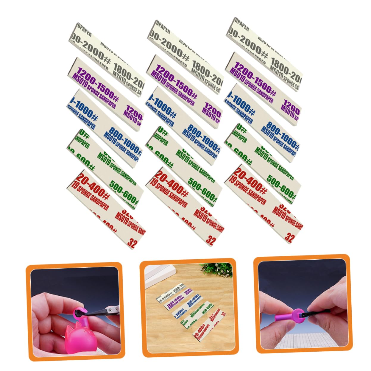 Esponja para Lijar Modelos de Hobby 50 Piezas, Sponge Sandpaper