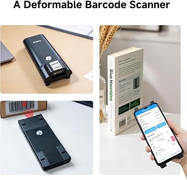 Sumicor Bluetooth Barcode Scanner for iPhone Android Phone(4.7''-6.9'') | Portable Dual-purpose 1D 2D QR Code PDF417 Bar Code Scanners