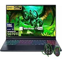 acer Predator Helios Neo 16S AI Gaming Laptop, NVIDIA RTX 5070Ti, 16" 2.5K WQXGA 240Hz 2ms OLED Display, Intel Ultra 9 275HX, RGB Backlit Keyboard, 64 GB DDR5, 4 TB SSD, Windows 11 Pro, Accessories