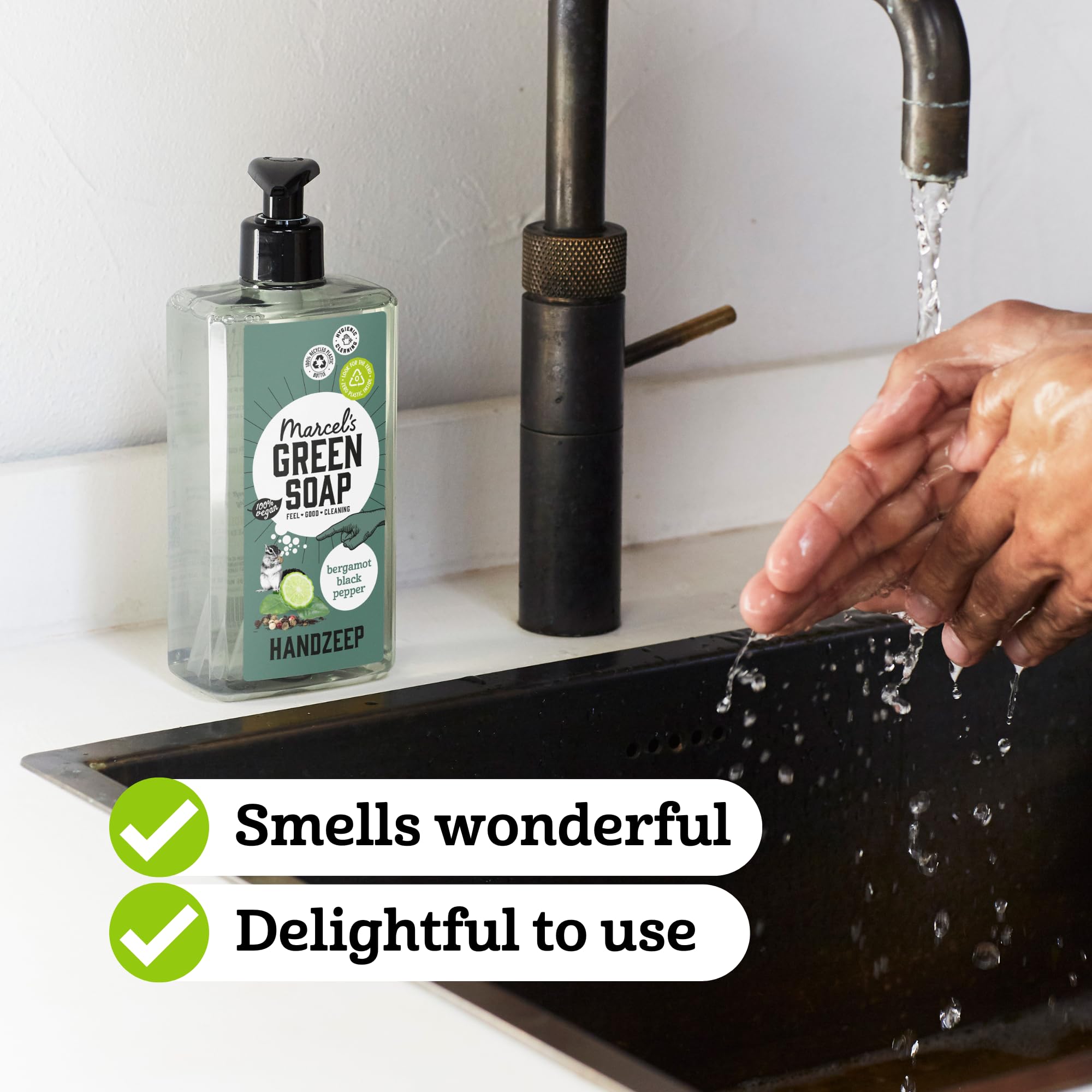 Marcel's Green Soap, Hand Soap Black Pepper & Bergamot, Liquid Handwash Dispenser, Eco-friendly, 100% Vegan - Image 4