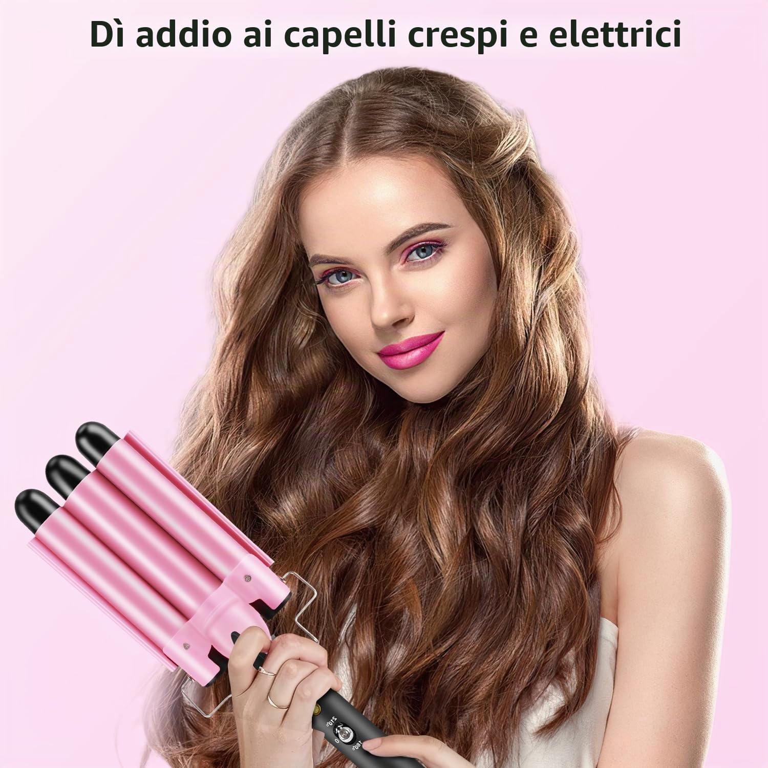 Arricciacapelli 3 Tubi - LAYADO Piastra Onde per Capelli 25mm per Acconciature Effetto Riccio e Ondulati Temperatura Regolabile Ondulata Ferro Arricciacapelli Professionale Ceramica