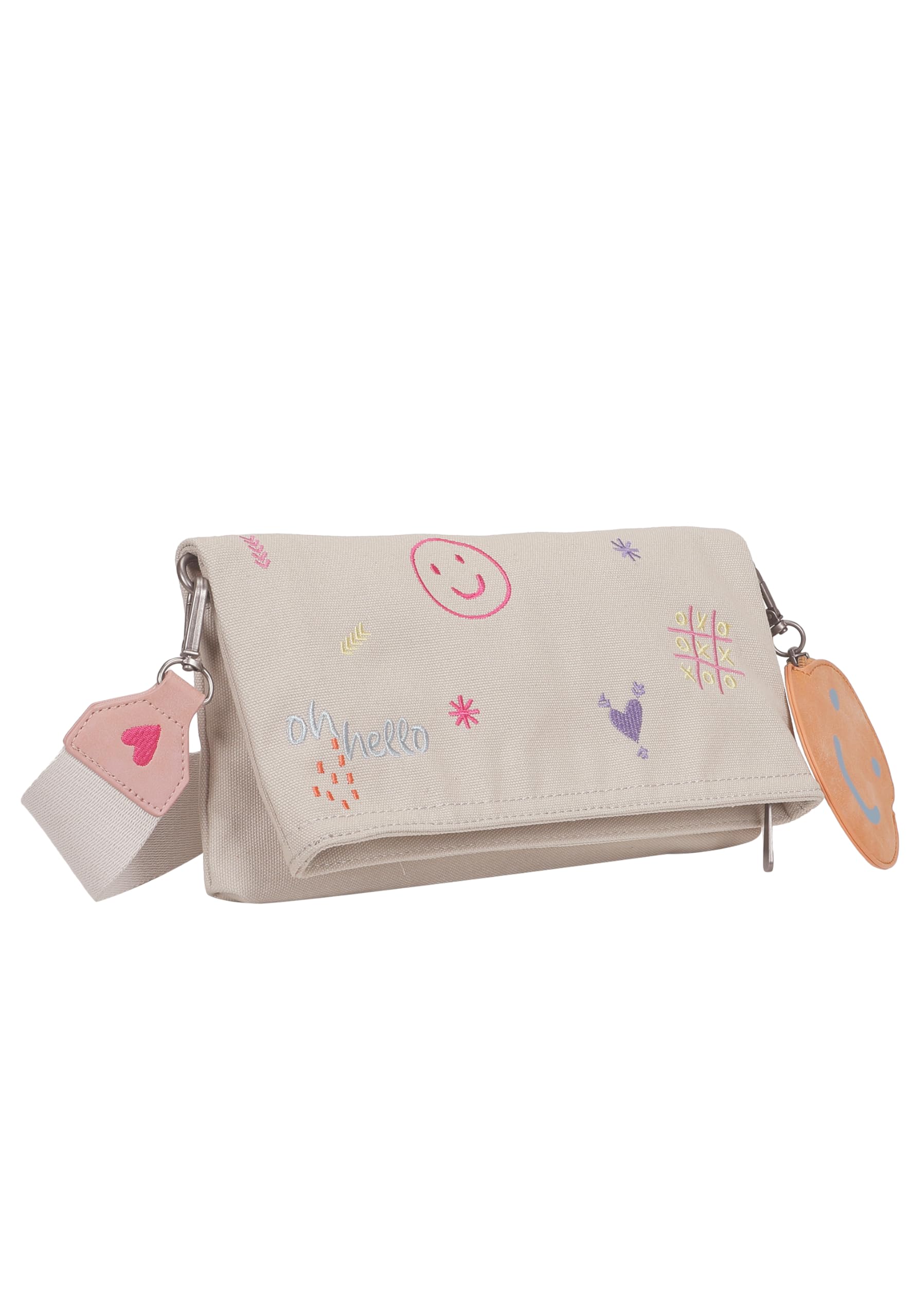 Fritzi Ronja Cross Limited Embro Fun Canvas Crossbody Damen Umhängetasche Schultertasche Freizeit Alltag Reißverschluss Canvas 31 x 29 x 3 cm, Beige