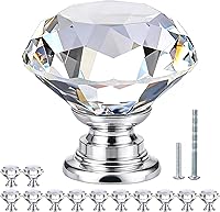 Vista 12 de POZEAN Perillas de gabinete de cristal 30 unidades, perillas para cómoda de 1.57 pulgadas para gabinete, cajón con dos tamaños diferentes