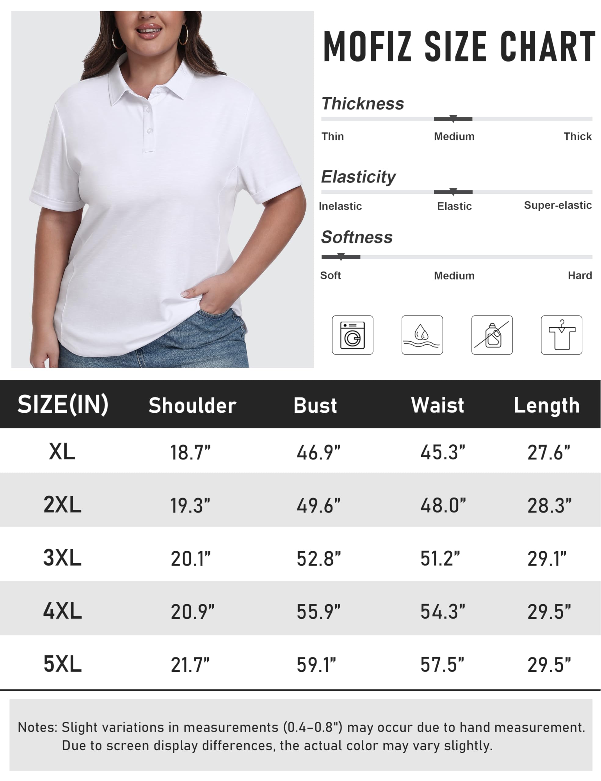 MoFiz Women's Plus Size Golf Polo Shirts Collared Short Sleeve Golf Shirts Casual Athletic Tennis Workout Tops — view 8
