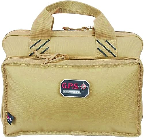 G.P.S. Bolsa de rango de pistola cuádruple con almacenamiento y tazas de descarga Capacidad de 4 pistolas Pistola segura duradera, accesorios de