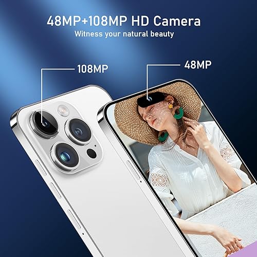 Miniatura 3 de Gealis Teléfono inteligente A15 Pro Max, teléfono desbloqueado de 6+256 GB, Android 13.0, cámara de zoom de 48+108MP, batería de larga duración