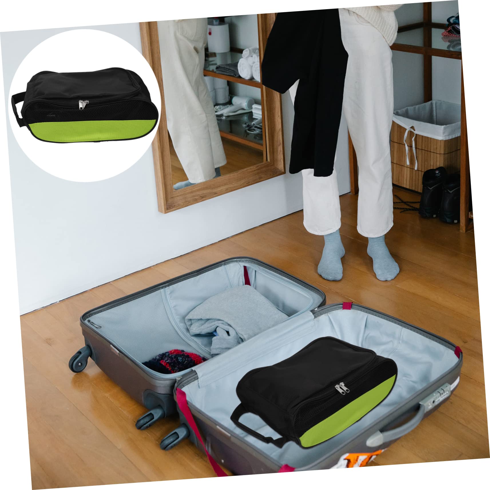 COLLBATH Bolsa De Almacenamiento Bolsas para Zapatos Bolsa De Viaje Llevar Bolso De Mano Estuche para Calzado Deportivo Portador De Zapatos Bolsa De Golf Bolsa De Malla Nylon Viajar Espesar