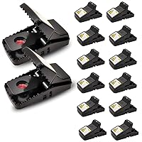 Vista 1 de Rat Trap (12-Pack), Large Mouse Traps for Indoor and Outdoor Use, Reusable, Fast, Hygienic, Unplugged, Used to Catch Mice, Squirrels, Rodents, for