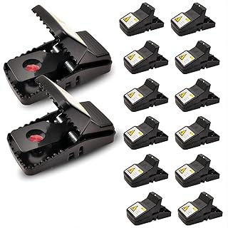 Rat Trap (12-Pack), Large Mouse Traps for Indoor and Outdoor Use, Reusable, Fast, Hygienic,