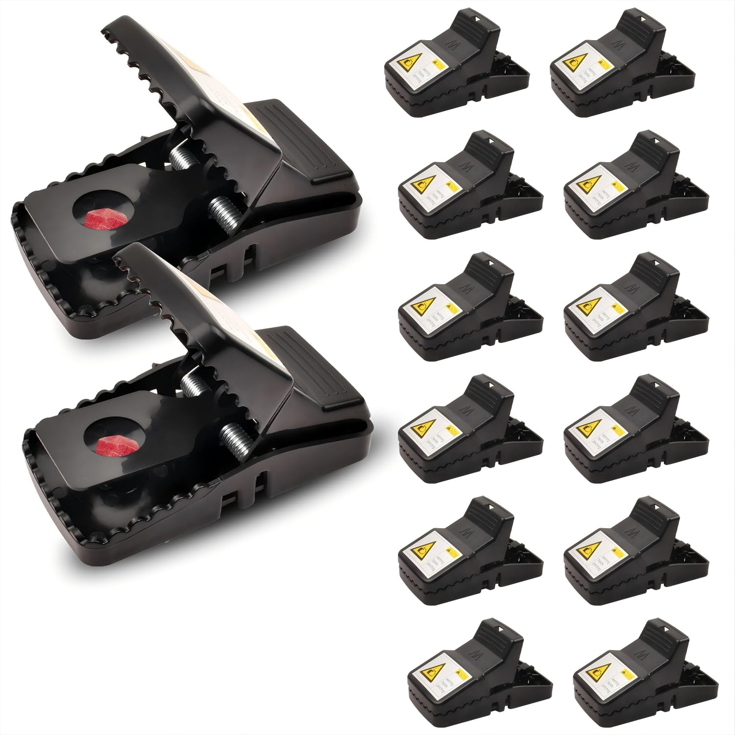 Rat Trap (12-Pack), Large Mouse Traps for Indoor and Outdoor Use, Reusable, Fast, Hygienic, Unplugged, Used to Catch Mice, Squirrels, Rodents, for Home, Yard and Barns