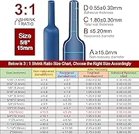 Vista 3 de CHANZON - Relación 3:1 - Rollo de 80 pies - Tubo termorretráctil de 5/8" (15mm) - Grado marino, impermeable, forro adhesivo