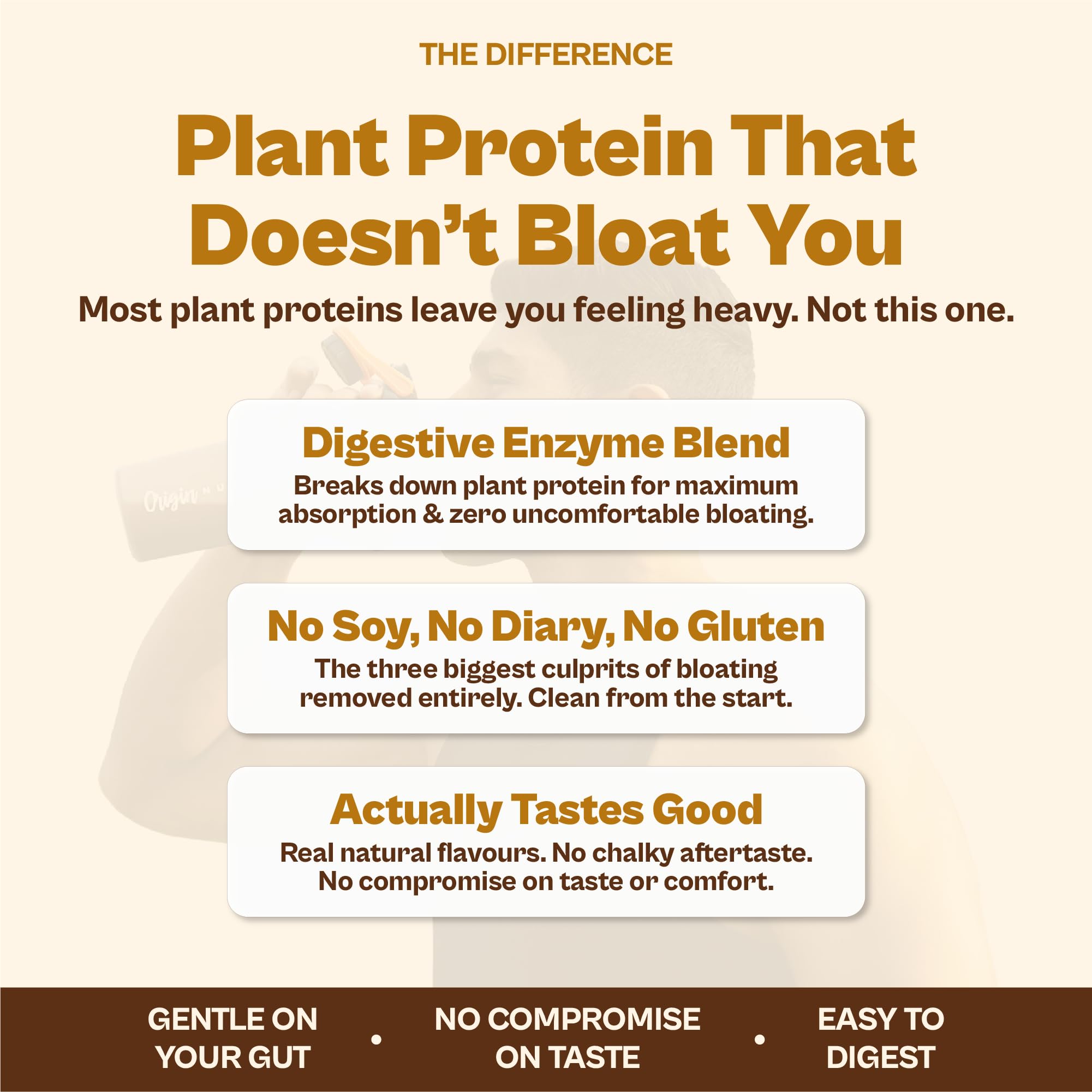 Origin Nutrition Plant Protein Powder, Creamy Vanilla | Gentle on the Gut, No Bloating | 25g Pea Protein Isolate + Pumpkin Seed | Vegan, Third-Party Tested | 7 Servings, 278g — Amazon image 3