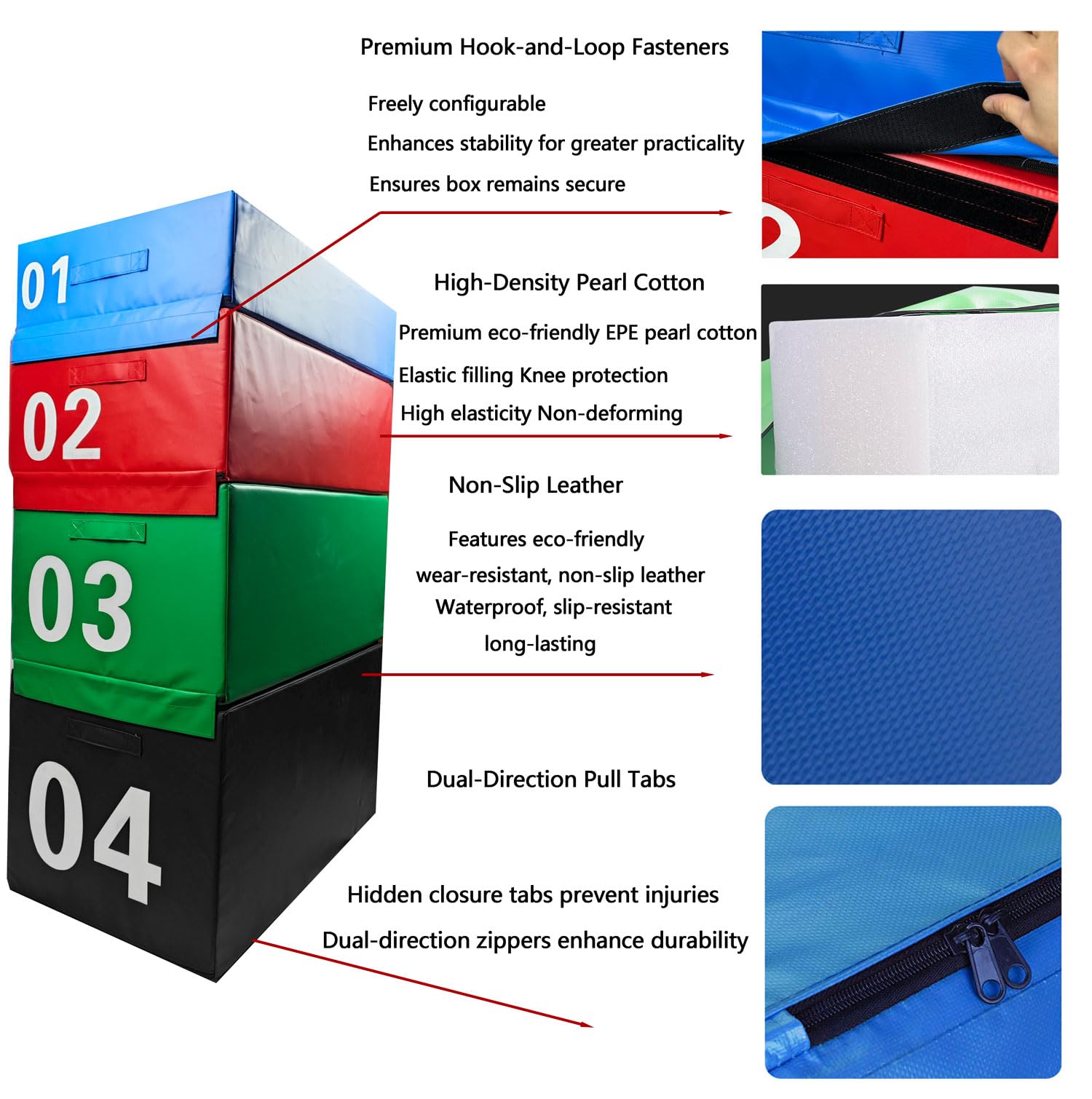 Scatola di Esercizi di Salto in Schiuma 4 In 1,plyo box verstellbar Per Saltare in Scatola in Schiuma, Sicurezza e Stabilità in Schiuma Impilabile,(Size:90*55*40cm/35.4in*21.6in*15.7in,Color:03 Green)